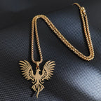 Cheap electroplated stainless steel phoenix pendant necklace, Thanksgiving, Christmas, and New Year gifts