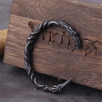 Stainless Steel Nordic Viking Norse Raven Bracelet Men Wristband Cuff Bracelets with viking wooden box