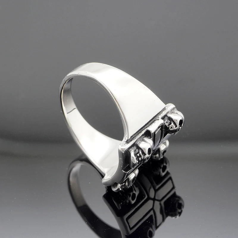 Iron Cross Skull Ring — Stainless Steel