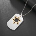 Stainless Steel Solomon Religious Seven Archangels Compass Pendant Necklace Men's Retro Lucky Amulet Jewelry