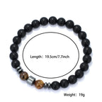 Premium Natural Volcanic Stone Beaded Bracelet Handmade Tiger Eyes Howlite Onyx Beads Braclet Meditation Healing Leisure Joias