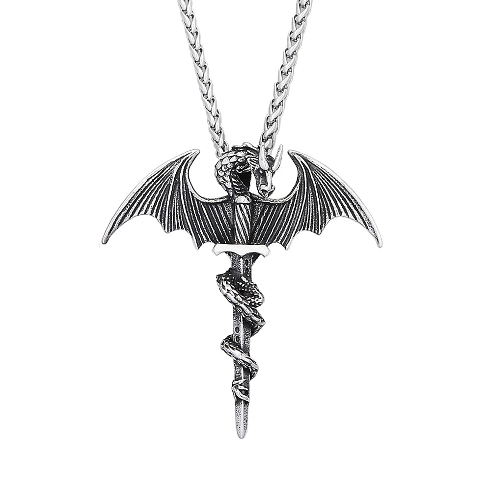 Sword Shape Pendant Necklace — Stainless Steel