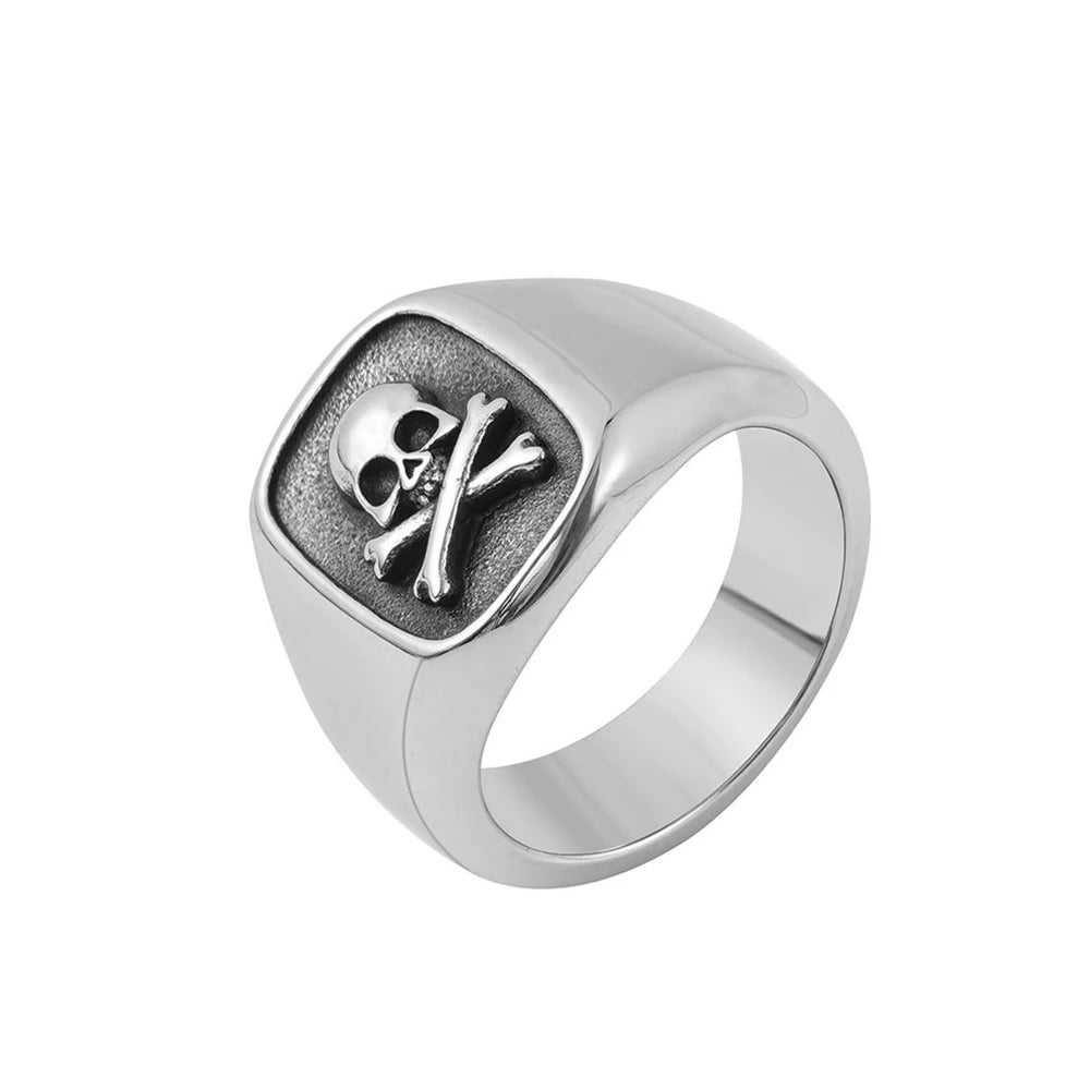 Simple Skull Biker Ring — Stainless Steel