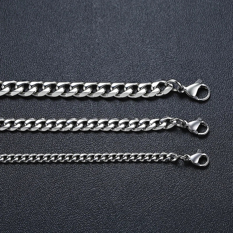 Cuban Link Chain Necklace 3-7mm — Stainless Steel