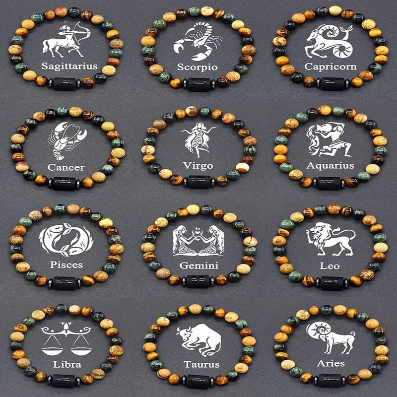 12 Zodiac Signs Bracelet Homme 12 Constellation Jewelry for Women Scorpio Gemini Sagittarius Bracelet Friendship Gift Whoelsales