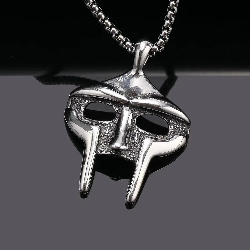 Vintage Creative MF DOOM Mask Pendant for Men Hip Hop 316L Stainless Steel Skull Mask Necklace Party Jewelry Gift Dropshipping