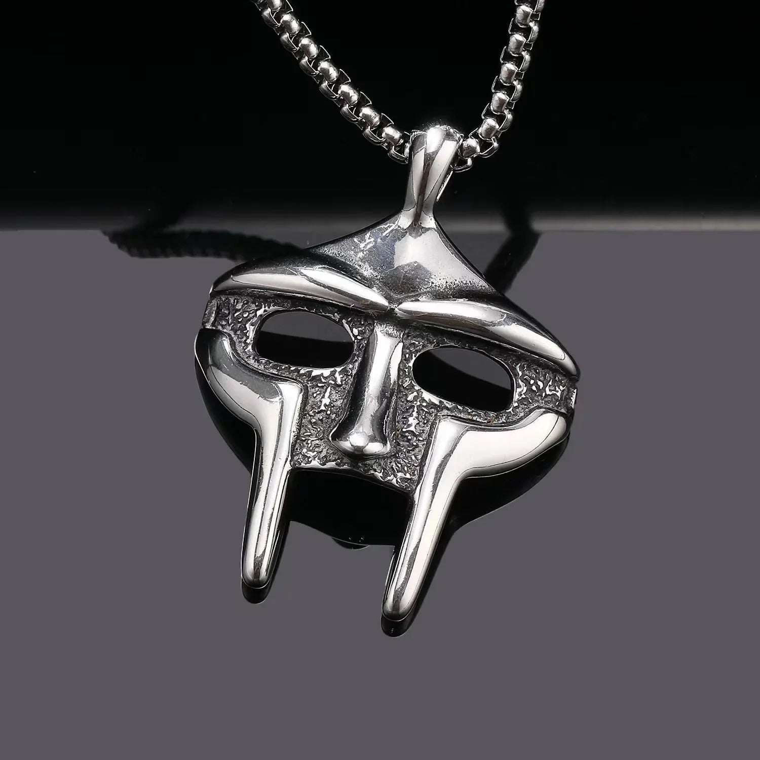 Vintage Creative MF DOOM Mask Pendant for Men Hip Hop 316L Stainless Steel Skull Mask Necklace Party Jewelry Gift Dropshipping