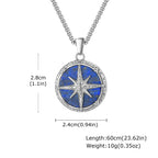 Eight-Pointed Star Stone Round Pendant Necklace