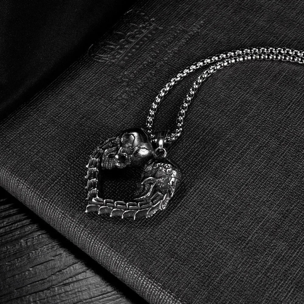 Skull Steel Pendant European American Double Love