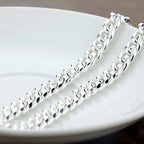 Miami Cuban Link Chain Necklace — Silver-Tone 8mm