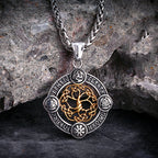 Norse Life Tree Pendant Necklace — Gold-Tone