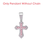 Cross Pendant Rope Chain Necklace Iced Out