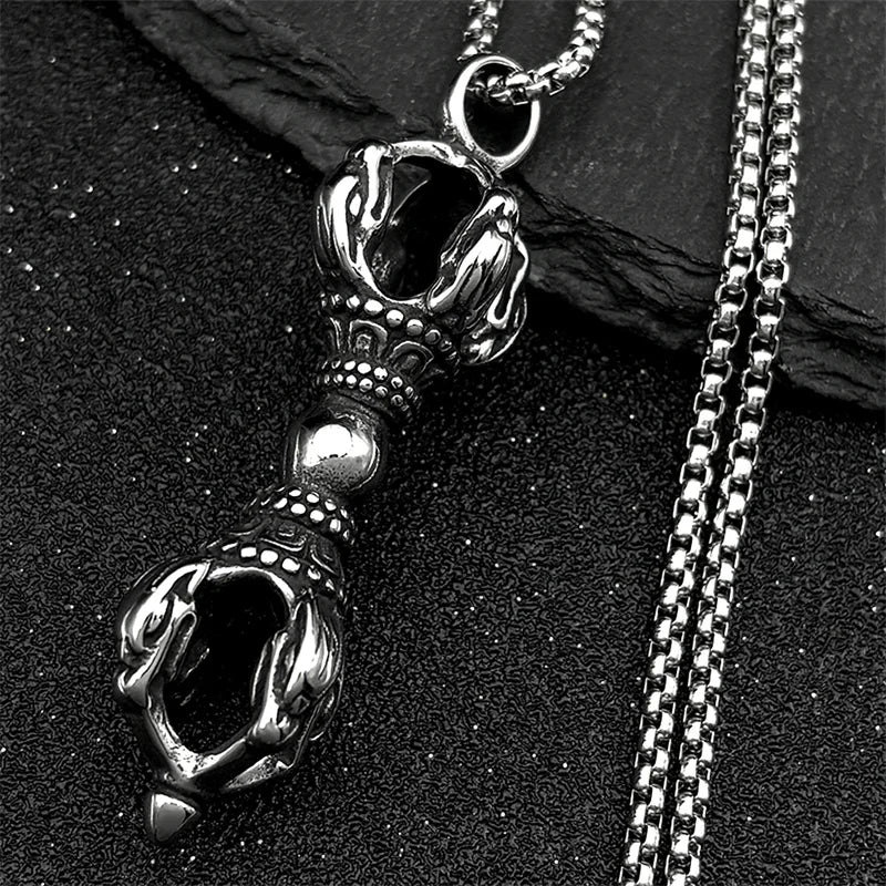 Dragon Demon Silver Pendant Vintage Punk Subduing
