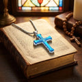 Stainless Steel Cross Pendant Necklace for Men Silver Gold Black Zirconia Jesus Cross Jewelry
