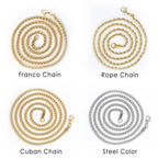 Gold Iced Out Cross Pendant Rope Cuban Chain