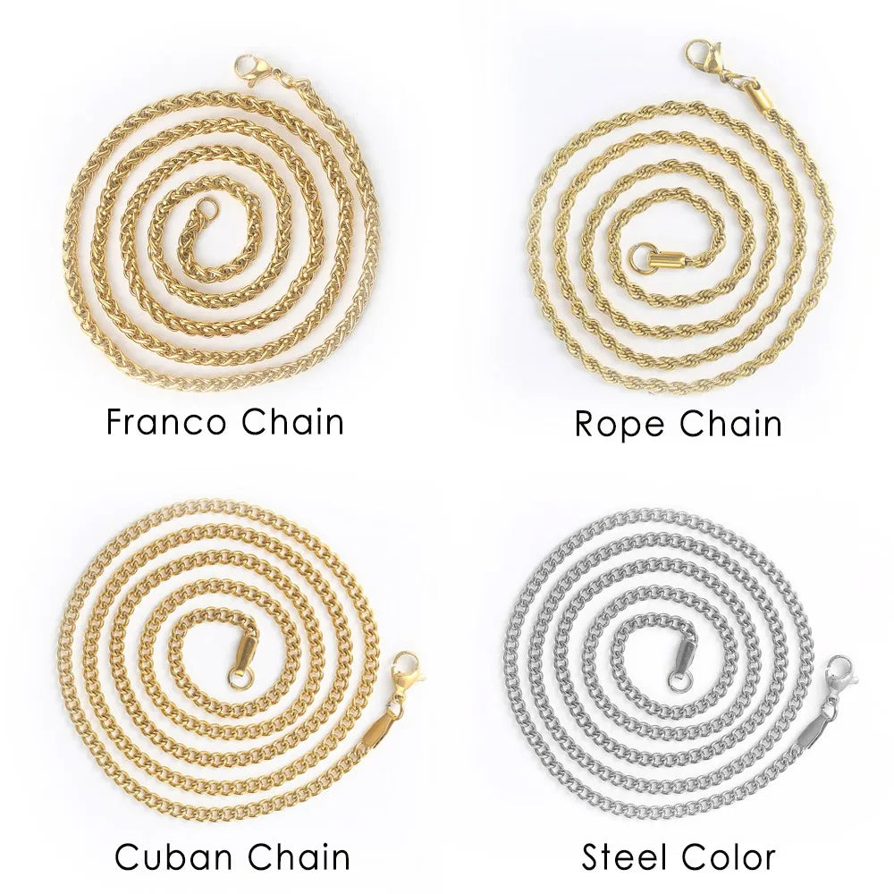Gold Iced Out Cross Pendant Rope Cuban Chain