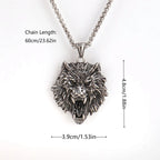 1PC INGCHAU Vintage Stainless Steel Myth of Europe Viking Wolf Head Necklace For Men Animal Amulet Necklace Men Jewelry