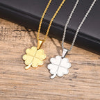Four Leaf Clover Pendant Necklace — Stainless Steel