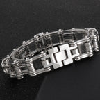 Men's Bike Skull Chain Bracelet Masculine Red Stainless Steel Skeleton Heads Link Bracelets Party Accessories for