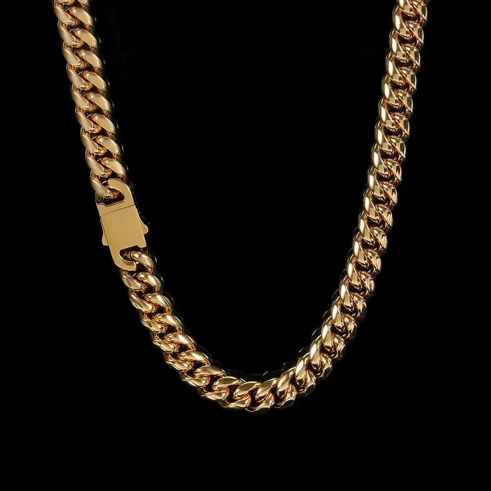 Stainless Steel Cuban Chain Necklace Miami 8/10/12MM
