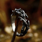 Jesus Crown Thorns Black Ring Vintage 316L Olive