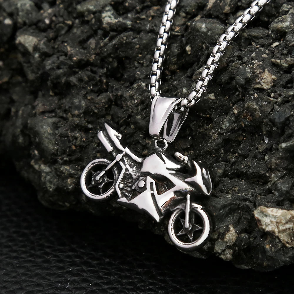 Motorcycle Steel Pendant Vintage Punk Knight Unique