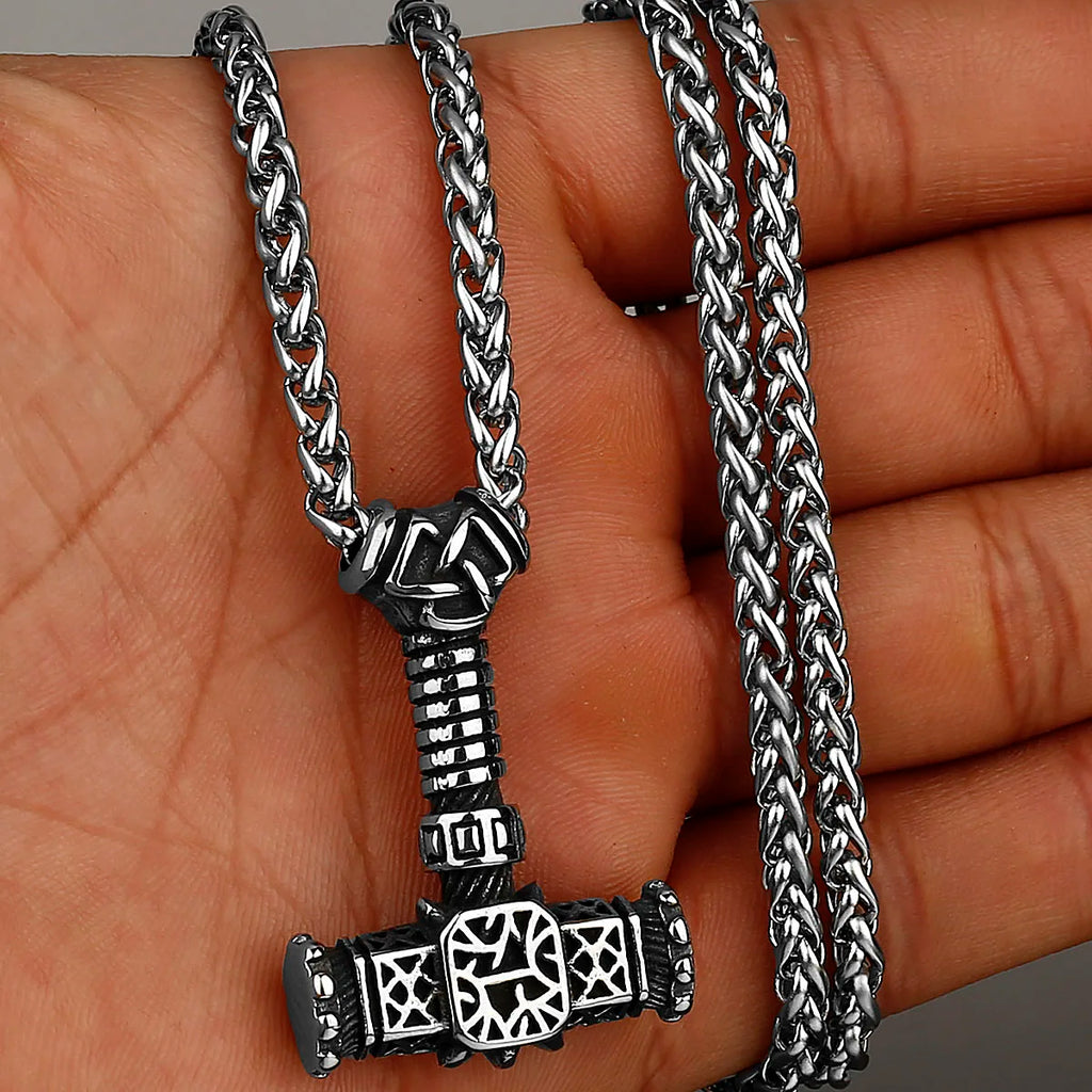 Original Viking Stainless Steel Thor Hammer Multiple Styles Domineering Unisex Necklace Pendant Boyfriend Gift