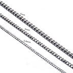1 piece Size 3.6mm/5mm/7mm Men's Necklace Stainless Steel Cuban Link Chain Bracelet Necklace Steel Gold Black Color Male Jewelry