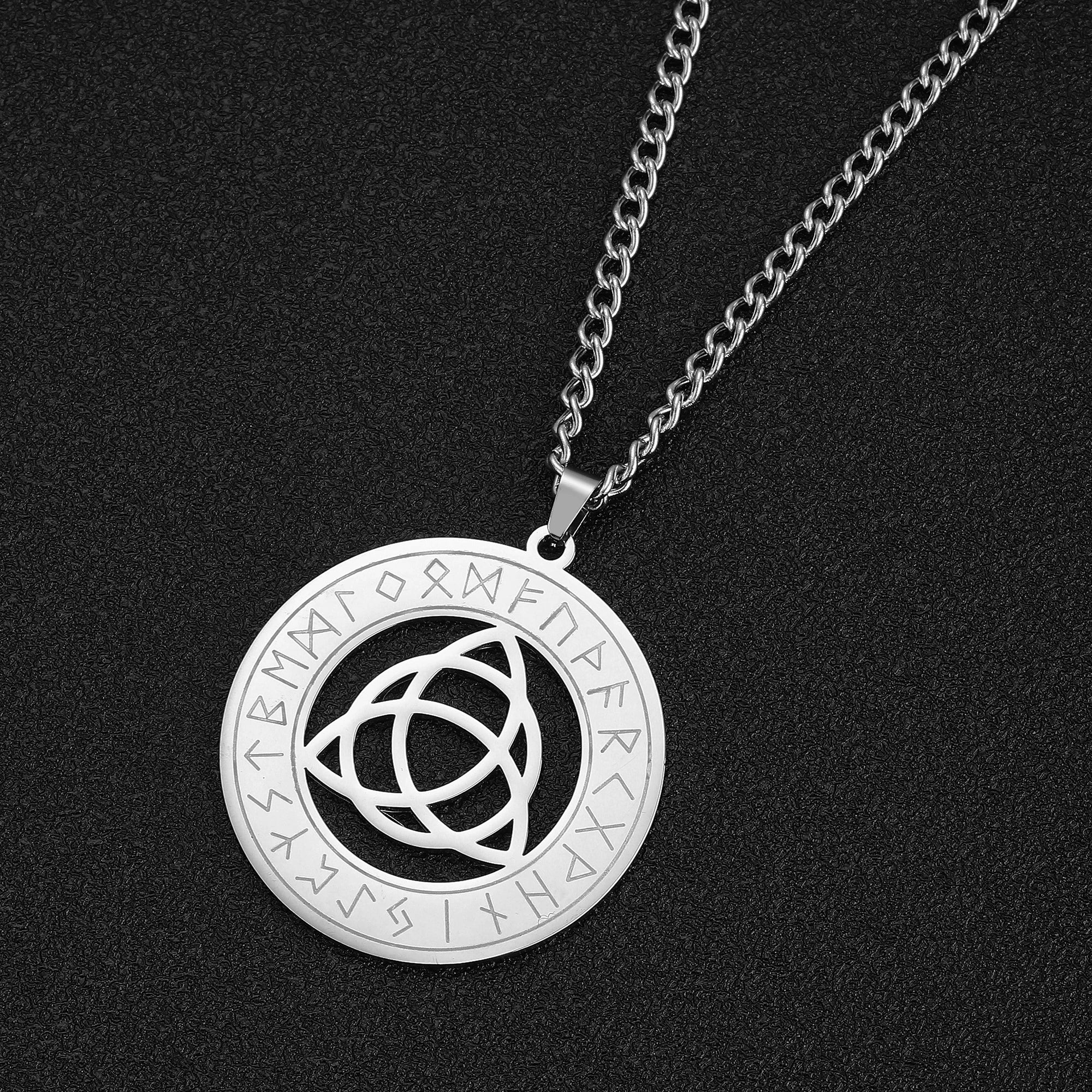 Odin's Runes Vegvisir Compass Pendant — Stainless Steel