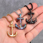 Anchor Sailor Pendant Necklace — Stainless Steel