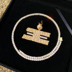 Aokaishen Iced Out Necklace Pendant for Men Real Copper Get Rich Hip Hop Jewelry