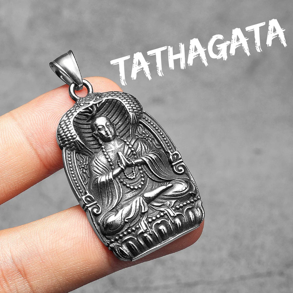 Buddha Pendant Chain Necklace — Stainless Steel