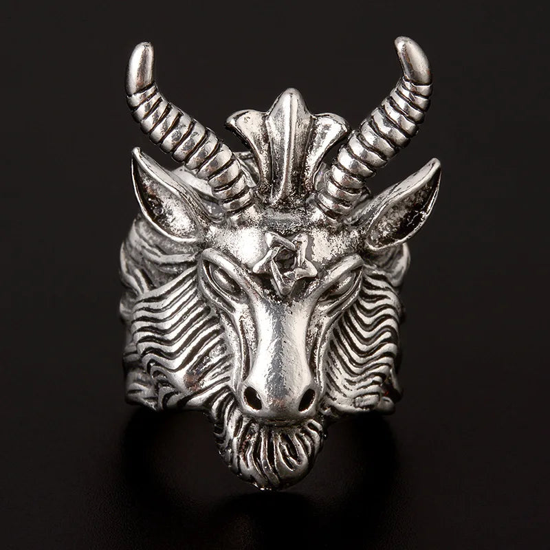 Sigil of Baphomet Open Ring — Stainless Steel