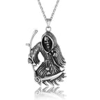 Grim Reaper Skull Pendant — Stainless Steel