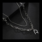 Double Layer Stacked Necklace — Stainless
