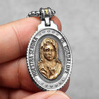 Virgin Mary Cross Pendant — Stainless Steel