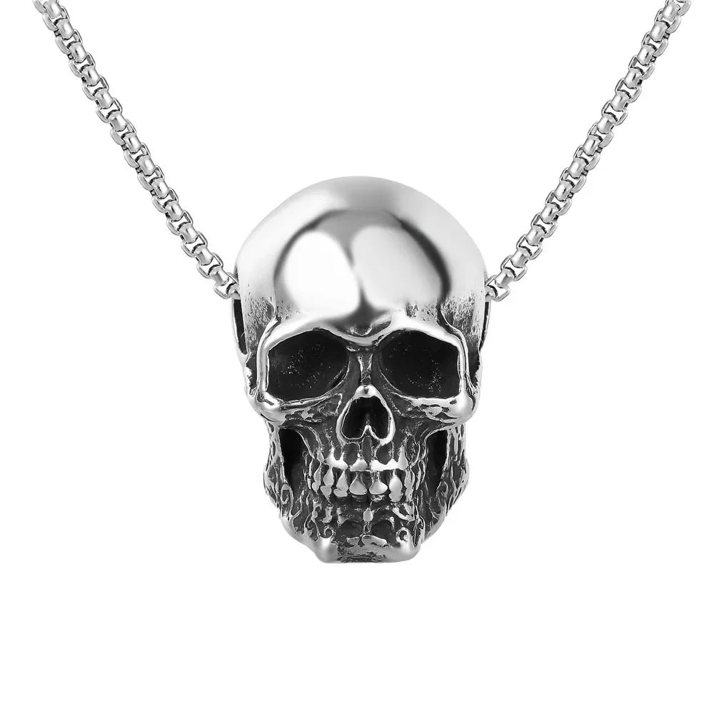 Skull Pendant Necklace — Stainless Steel Gothic