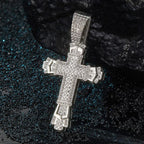 Iced Out Cross Pendant Necklace with Miami Cuban Chain Link