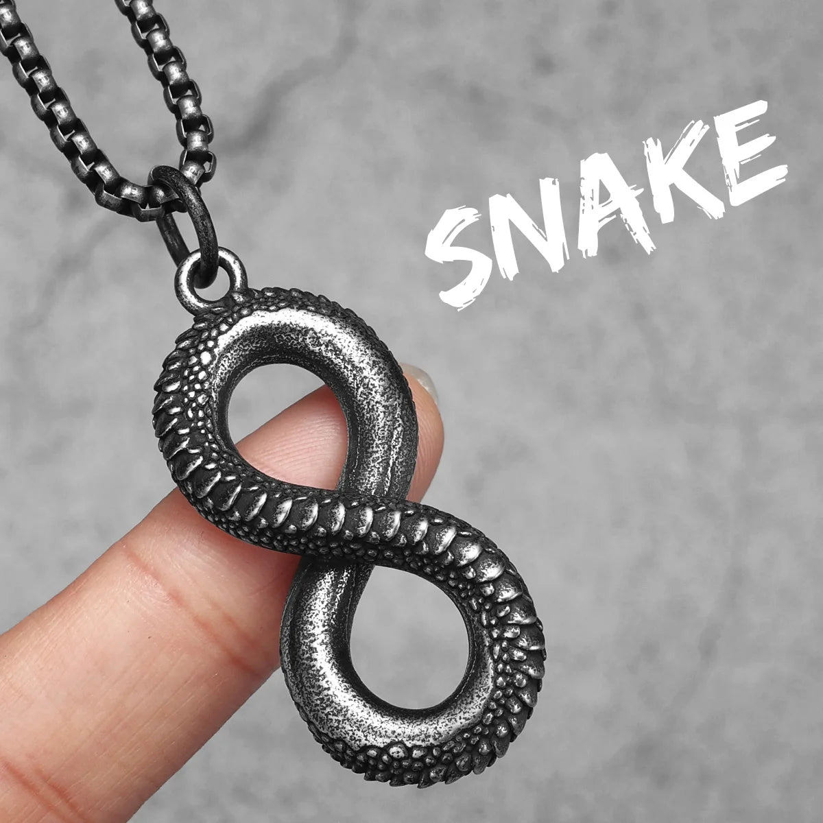 Ouroboros Eight Snake Men Necklaces with Pendant Stainless Steel Jewelry for Male Women Punk Hip Hop Accessories Gifts