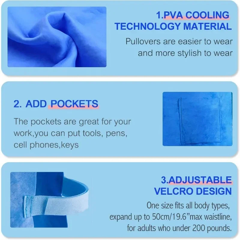 Cooling Vest Water Evaporative Cool Shirt Heatstroke Prevention Evaporative Ice Cooling Vest for MS Patient Outdoor