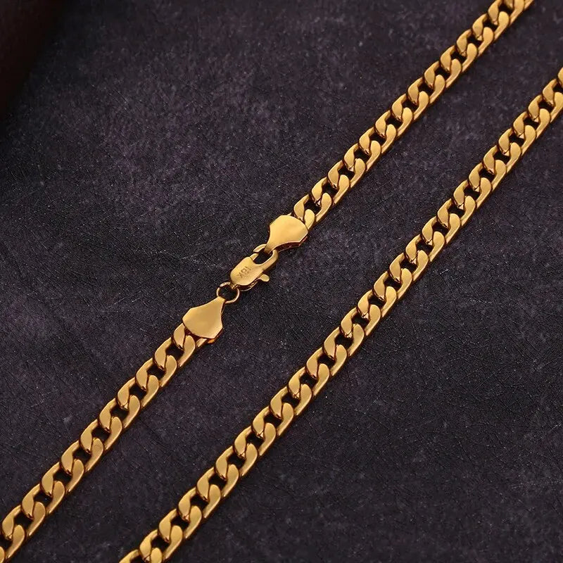 Gold Color Chunky Thick Link Plastic Chain Necklace Classic High Quality Smooth Lock for Women Men Grunge Steampunk