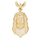 Iced Out Eagle Jesus Piece Pendant Necklace — Copper Alloy