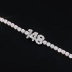 Initial Letter Tennis Bracelet — Iced Out Silver-Tone, 3mm