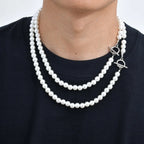 Imitation Pearl Beaded Necklace — OT Buckle Neck Chain