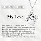 Spanish Granddaughter Book Necklace Engraved Information Heart Locket Pendant Gifts From Grandma Jewelry