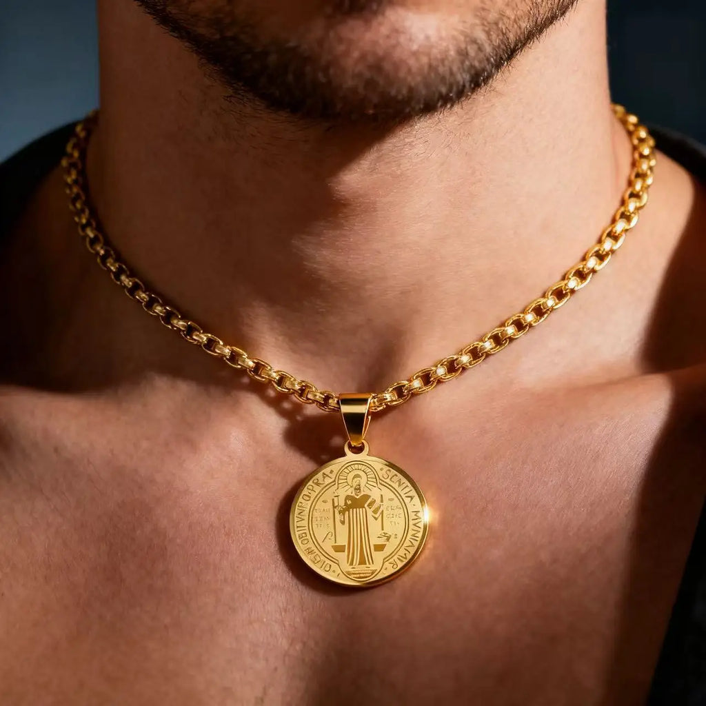 Saint Benedict Steel Pendant 316L San Benito