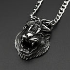 Devil Skull Tiger Head Pendant — Silver