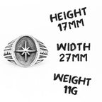 316L Stainless Steel Rings North Star Shining Fashion Men Cool Ring for Friend Rider Biker Jewelry Unique Best Gift