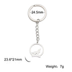 Round Wolf Pendant Keychain for Men — Stainless Steel