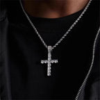 Iced Cross 925 Silver Pendant Necklace